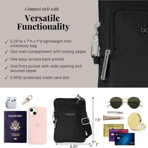 Securtex Anti-Theft Activity Crossbody Bag - Picture 5 of 7